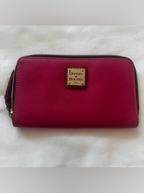 Dooney & Bourke Pink Pebbled Leather Wallet